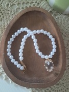 Naszyjnik z truskawką perly truskawka owoc  transparentny wiosna prezent