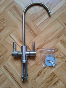 Podwójna wylewka ze stali nierdzewnej - srebrna