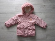 Ocieplana kurtka parka z kapturem dla dziewczynki róż r 104