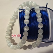 Koraliki, naturalny kamień księżycowy biały art 55