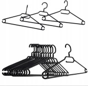 Wieszak na ubrania 100szt na odzież wieszaki uniwersalne obrotowe czarne