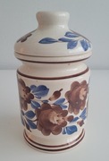 Pojemnik z pokrywką ręcznie malowany fajansowy w stylu Włocławek