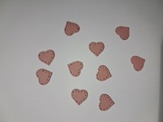 Scrapki serce z przeszyciami 10 szt. 12x11 mm różowe gramatura 300 g/m2