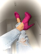 Nowe buty różowe na obcasie szpilki z kolcami 38