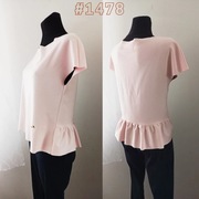 Bluzka z falbanką z tyłu baskinka laserowo cięta La Perla S/36 #1478