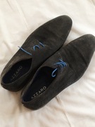 Azarro Paris, 42 półbuty kolor grafitowy, skóra naturalna zamszowa