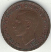 Wielka Brytania half penny 1/2 pensa 1945 - 25,4 mm - nr 1