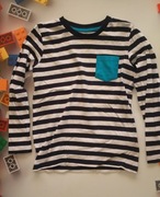 Koszulka bluzka  6-7 lat rozm 122-128 paski biały granatowy