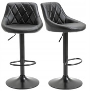 Homcom Hokery barowe - 2 sztuki, czarne, model 835-454, regulowane