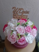 Flowerbox mydlany na prezent 