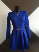 Sukienka, chabrowa Mosquito, niebieska, długi ręka