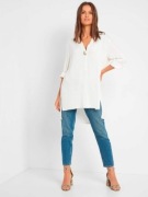 Długa luźna bluzka écru rozm. 42