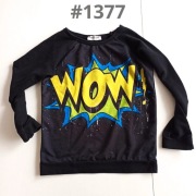 Bluza bez kaptura z napisem WOW! S/36 wzór wybuch