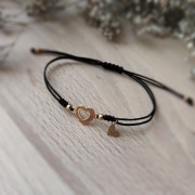 Bransoletka serce ornament SREBRO 925 sznurkowa