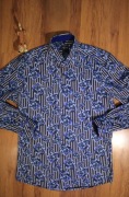 Koszula Olymp r. 40 męska nieb w kwiaty dł rękaw bawełniana