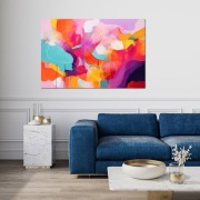 Różowy obraz abstrakcyjny, fioletowa abstrakcja