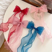 2szt NOWE duże solidne spinki do włosów kokarda -różowa i bordowa vintage