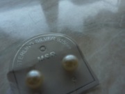 Okazja! Kolczyki sztyfty z perełką subtelne srebro 925 