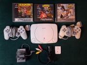 Kultowy retro zestaw PSone | 2 Pady | Karta | Trylogia Crash Bandicoot 1-3