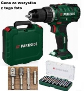 Wkrętarka Parkside PABS 20-Li L9 20V + Gratis bity 19el. - nowa, gwarancja