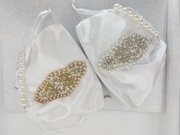 Torebka do komunii białaze złotem, Torebka komunijna, Biała mała torebka 