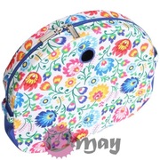 Chabrowy organizer do Obag MOON LIGHT kwiaty folk niebieski 2kieszenie OMAY