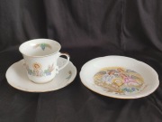 Komplet trio, komunijny porcelana Chodzież retro prl Vintage 