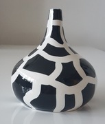 Wazon ceramiczny biały w czarne elementy