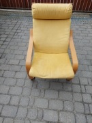 Fotel POÄNG (Jasny brąz) Poduszka Skiftebo (Żółta)