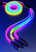 Przewód kabel ładowania 3 w 1 podświetlenie RGB, szybkie ładowanie 