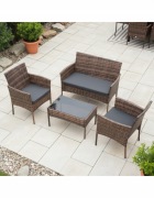 ZESTAW MEBLI OGRODOWYCH SFS010 MTG MEBLE OGRODOWE TECHNORATTAN JASNY BRĄZ