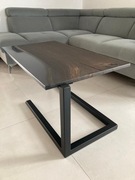 Stolik kawowy z czarnego dębu i czarnej żywicy