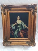 Portret Damy, piękny sygnowany obraz na płótnie