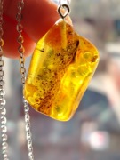 Słoneczny Bursztyn Bałtycki – Wisior Naturalny + Łańcuszek Stal