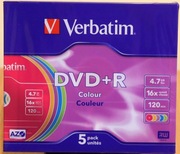 Verbatim. DVD+R Colour. 2 x pakiet po 5 sztuk. 