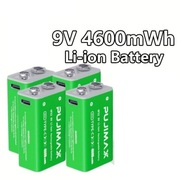 Akumulator litowo-jonowy 9V Li-ion 6F22 2 sztuki 4600mWh Typu C 