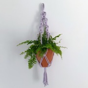 Kwietnik makrama rękodzieło na doniczkę boho 68 cm 