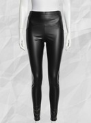 Legginsy M.Sara - czarna eko skóra, push up M/L