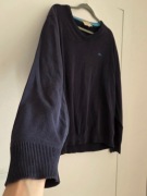 sweter granatowy męski Arrow dekolt w serek XL bawełna