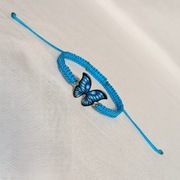 B508 Bransoletka Motyl makrama pleciona Handmade Rękodzieło