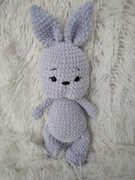 Króliczek szarobłękit na szydełku handemade 