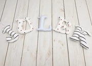 Literki szyte na zamówienie imię 