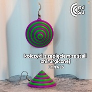 Kolczyki ETNA 35 - magenta-zielony