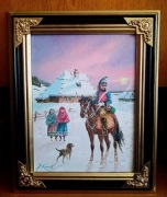 KIRASJER  NA KONIU - OBRAZ OLEJNY NA PŁÓTNIE-J. KOSSAK 