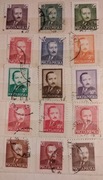 Znaczki polskie z B. Bierutem, 15 sztuk.
