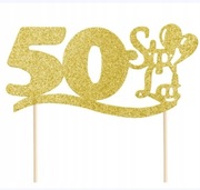 Zestaw 50 urodziny Topper na tort, serwetki, balon 2szt.