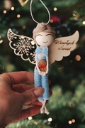 Świąteczny aniołek chłopiec | Świąteczna zawieszka anioł