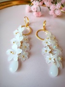 Kolczyki ślubne kwiaty kryształki stal szlachetna 