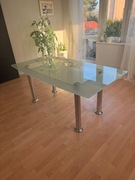 Stół szklany z podwójny blatem