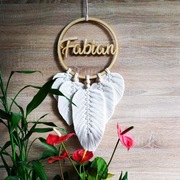 Makrama na kole z imieniem łapacz snów imienna